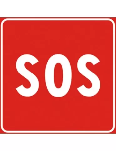 Targa 60x60 lamiera classe 1 fig. 305 &quot; sos &quot;