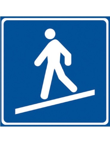 Targa 40x40 lamiera classe 1 fig. 308 &quot; rampa inclinata pedonale &quot;
