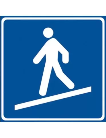 Targa 40x40 lamiera classe 1 fig. 308 &quot; rampa inclinata pedonale &quot;