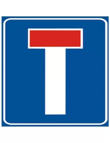 Targa 60x60 lamiera classe 1 fig. 309 " strada senza uscita "