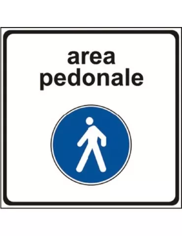 Targa 40x40 lamiera classe 1 fig. 320/a1 " area pedonale "