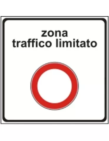 Targa 40x40 lamiera classe 1 fig. 322/a1 &quot; zona traffico limitato &quot;