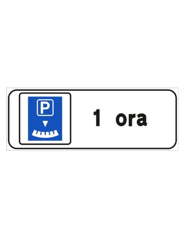 Supplementary panel in sheet metal class 1 40x20 fig. 77/h &quot; parking with parking disc &quot;