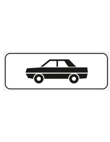 Pannello integrativo in lamiera classe 1 40x20 fig. 77/i " parcheggio riservato alle auto "