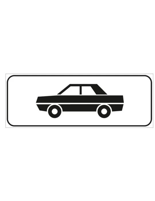 Supplementary panel in sheet metal class 1 40x20 fig. 77/i "parking reserved for cars" Supplementary panel in sheet metal class 1 40x20 fig. 77/i "parking reserved for cars"