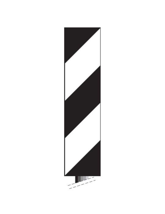 Plaque de tôle de classe 1 fig. 470/B borne de délimitation avec des dimensions 20x80 cm