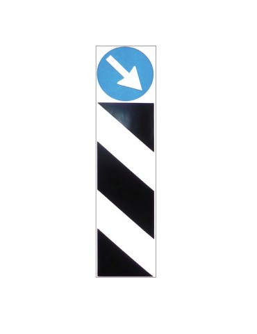 Targa in lamiera classe 1 25x100 fig. 470/c  &quot; paletto di delimitazione ostacolo freccia verso destra &quot;