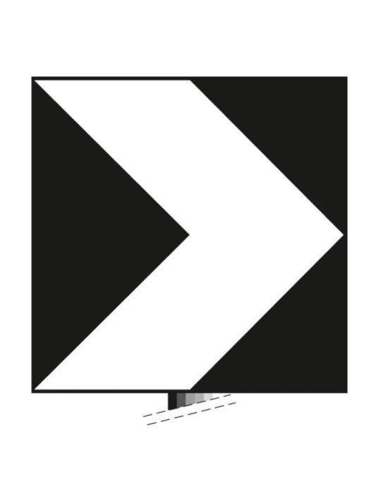 Placa 60X60 cm clase 1 fig. 468 "delineadores modulares de curvas"