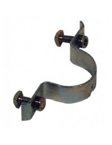 Staffa a ponte antirotazione. Kit di fissaggio cartelli stradali per pali da &#216;48 mm composta da collare viti con dado.