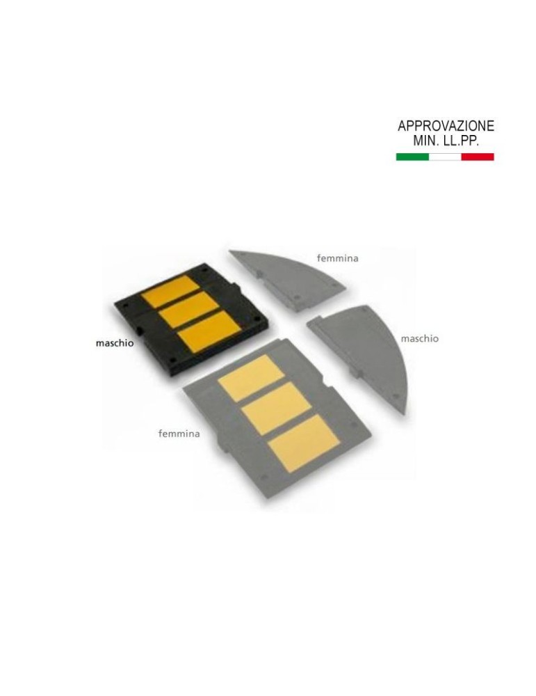 Rallentatore di velocità in gomma h 7 cm - maschio (120x50)- Esclusi Tasselli