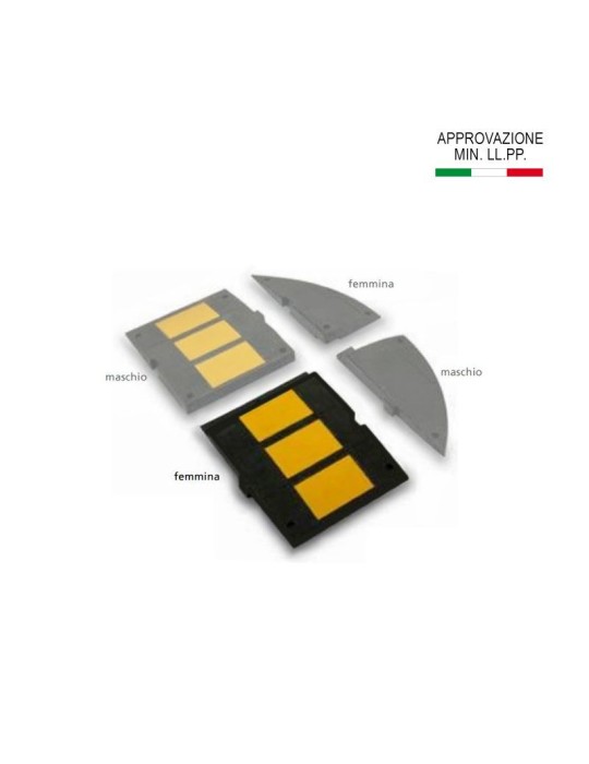 Rallentatore di velocità in gomma h 7 cm - femmina (120x50) Esclusi Tasselli