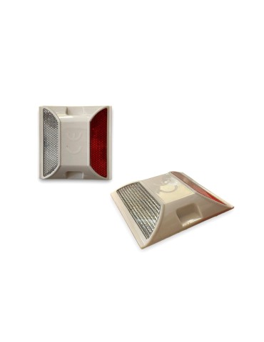 Occhio di gatto bianco bifacciale retroriflettente bianco-rosso-Confezione 10pz