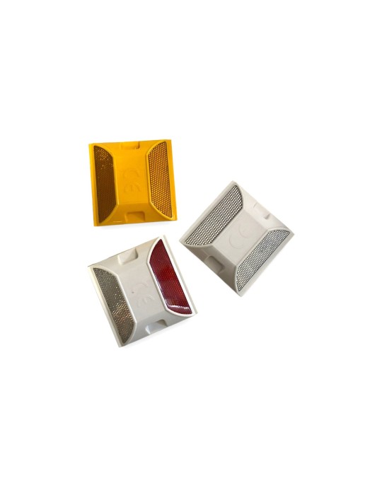 White Double-sided Retroreflective White-Red Cat's Eye-Pack 10pcs
