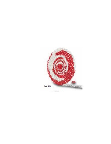 Catena in pvc - 104 - bianco/rossa al metro