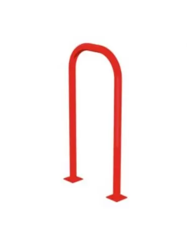 Archetto parapedonale rosso con piastre inferiori di fissaggio &#216; 48 mm (96x48 cm)