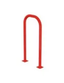 Archetto parapedonale rosso con piastre inferiori di fissaggio Ø 48 mm (96x48 cm)