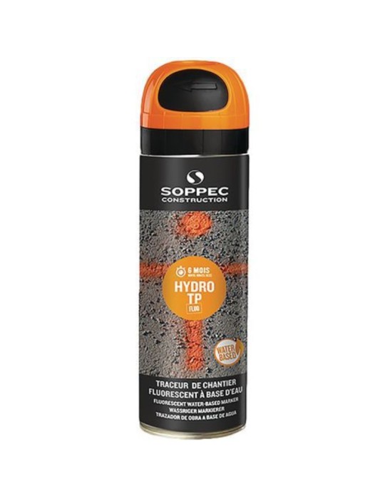 Fluorescent orange construction site marker, spray, 500ml, suitable for use on road signs, upside down use. Fluorescent orange construction site marker, spray, 500ml, suitable for use on road signs, upside down use.