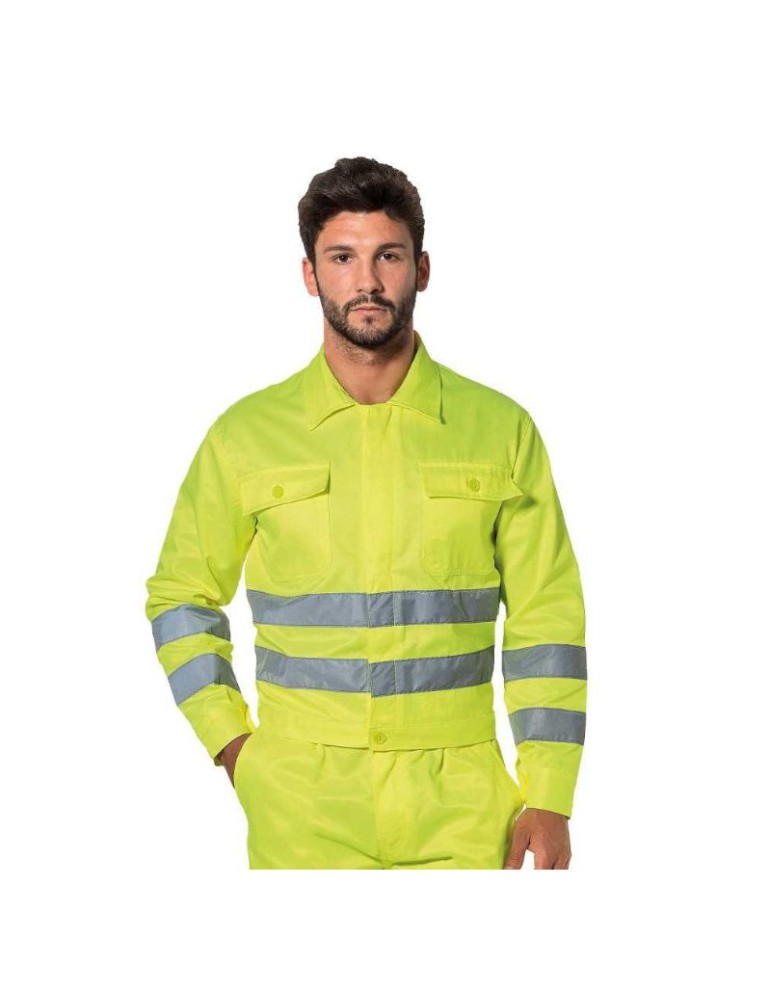 Chaqueta amarilla de piel de topo de alta visibilidad