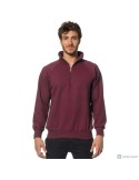 Felpa zip corta colore bordeaux sport