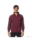 Felpa zip corta colore bordeaux sport