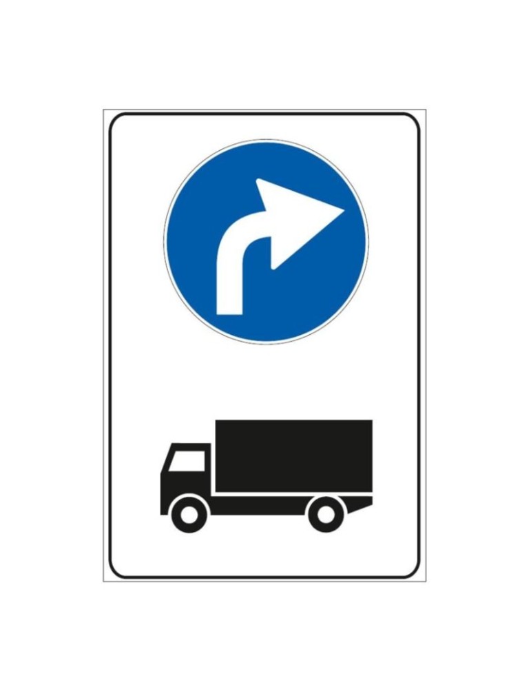 Panneau supplémentaire en tôle de classe 1 modifié 60x90. 8/c « Avis de déviation obligatoire des camions en transit »