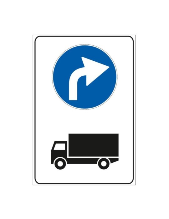Panneau supplémentaire en tôle de classe 1 modifié 60x90. 8/c « Avis de déviation obligatoire des camions en transit »