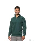Felpa zip corta colore verde bottiglia