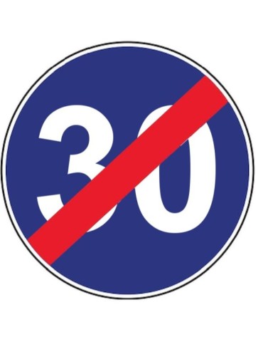 Schild Ende der Mindestgeschwindigkeit Scheibendurchmesser 60 cm Klasse 1 Abb. 86 Blech