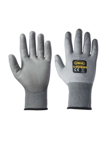 D-cut gloves in hdpe/polyurethane