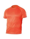 T-shirt girocollo a maniche corta in 100% poliestere di colore arancio