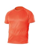 T-shirt à manches courtes 100 % polyester à col rond orange