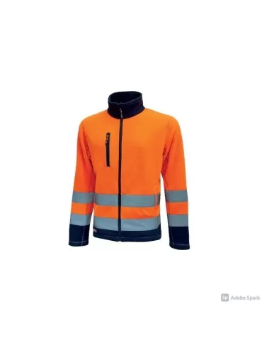 Giacca alta visibilit&agrave; in pile U-Power Boing Orange Fluo HL207OF