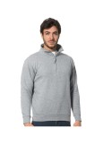 Felpa policotone grigia zip corta