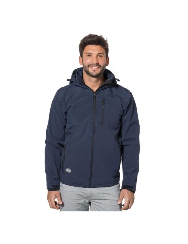Giacca in soft-shell blu con cappuccio staccabile &quot;Slalom cap3&quot;