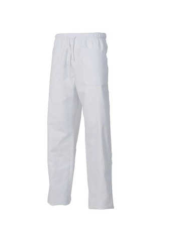 Pantalone con elastico cotone bianco
