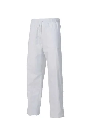 Pantalone con elastico cotone bianco