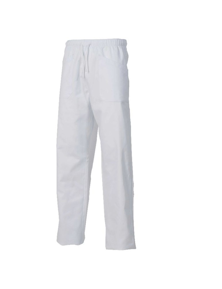 White cotton elastic trousers White cotton elastic trousers