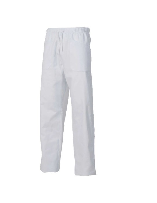 White cotton elastic trousers White cotton elastic trousers