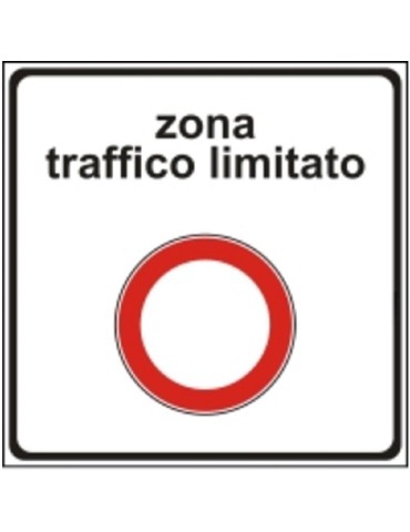 Targa 60x60 lamiera classe 1 fig. 322/a1 &quot; zona traffico limitato &quot;