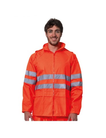 High visibility waterproof suit