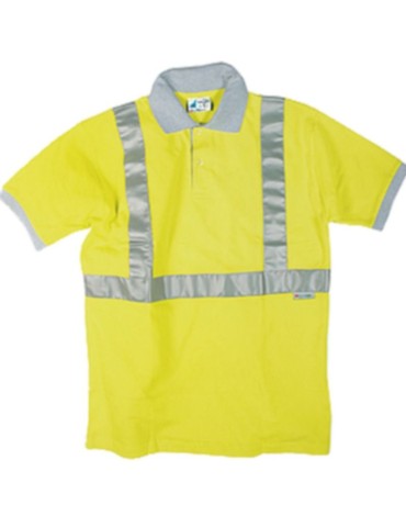Polo 55% cotone 45% poliestere alta visibilit&agrave; gialla