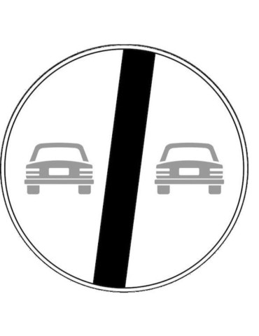 Disc diameter 60 sheet metal class 1 fig. 72 &quot;end of the prohibition of overtaking&quot;