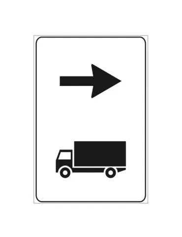 Pannello integrativo in lamiera classe 1 60x90 fig. 351 &quot;direzione autocarri consigliata&quot;