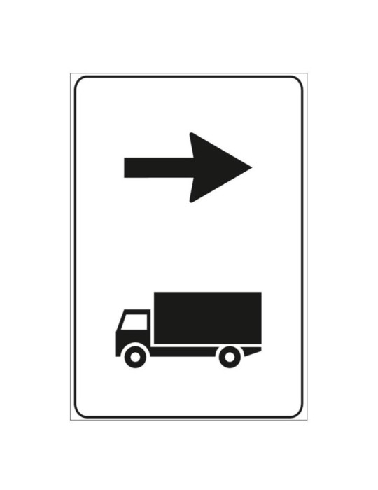 Supplementary panel in class 1 sheet metal 60x90 fig. 351 "recommended truck direction"