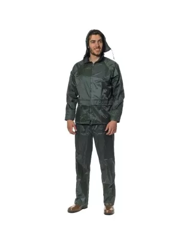 Completo antipioggia giacca e pantaloni verde