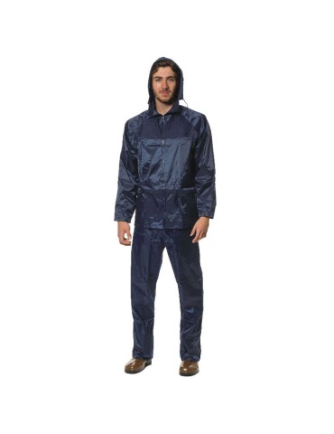 Completo antipioggia giacca e pantaloni blu