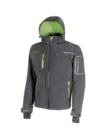 Giacca softshell da lavoro U-Power Space Asphalt Grey Green FU187RL