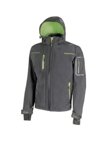 Giacca softshell da lavoro U-Power Space Asphalt Grey Green FU187RL