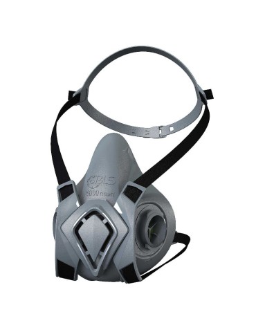 Semimaschera in gomma termoplastica con due attacchi per filtri serie 200