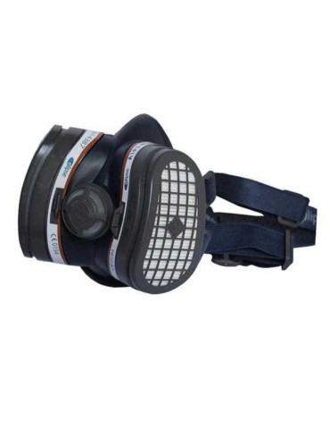 Latex and silicone free tpe half mask supplied with 2 filters a1p3 m/l